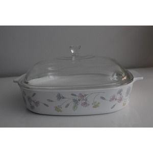 "Pastel Bouquet" CorningWare 10" Casserole Dish w/ Lid